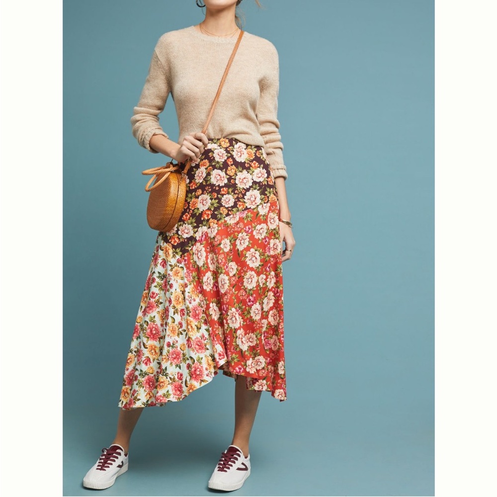 Farm Rio | Anthropologie | Floral Midi Skirt